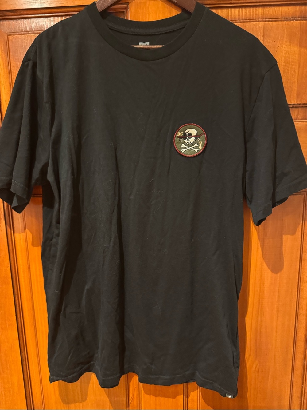 Hurley Black Short-Sleeve Tee with Skull Patch